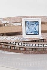 Merx Inc. Merx Aqua Stone Wrap Bracelet Taupe