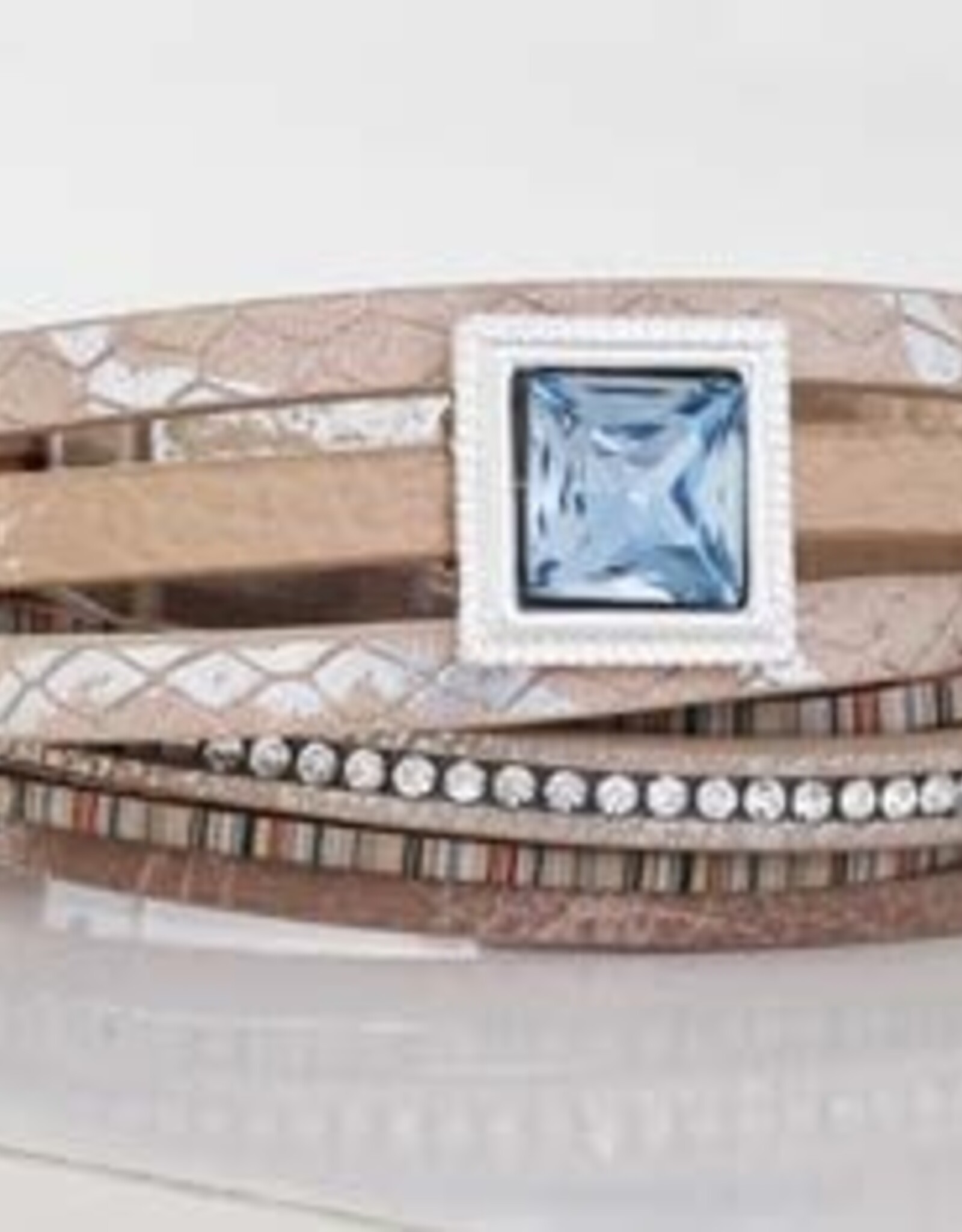 Merx Inc. Merx Aqua Stone Wrap Bracelet Taupe