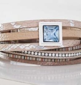 Merx Inc. Merx Aqua Stone Wrap Bracelet Taupe