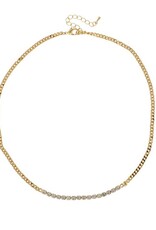 Merx Inc. Merx Crystal w Chain Necklace Gold