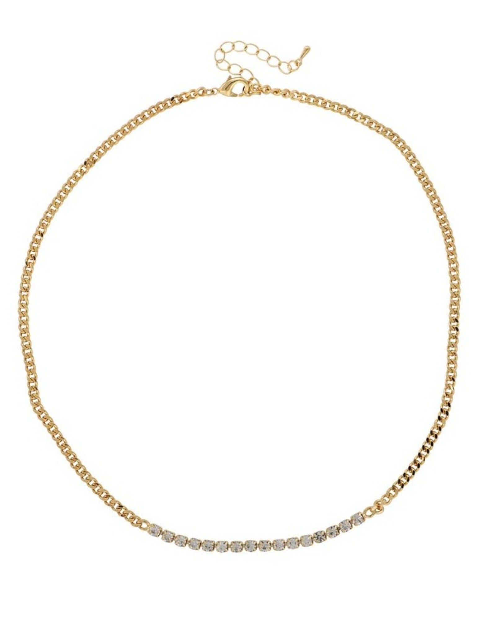 Merx Inc. Merx Crystal w Chain Necklace Gold