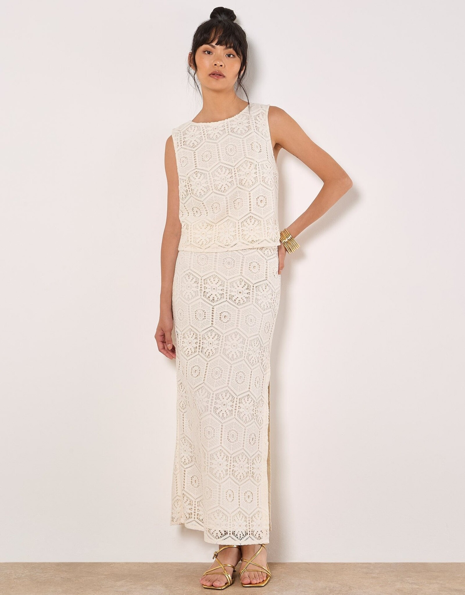 Apricot Crochet Skirt