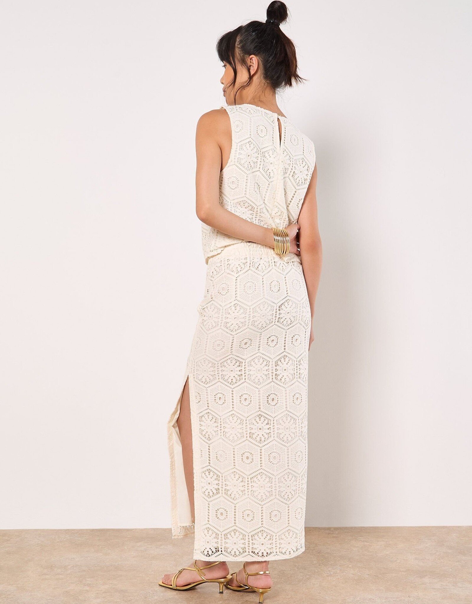 Apricot Crochet Skirt