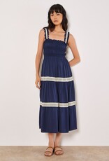 Apricot Smocked Nape Lace Dress