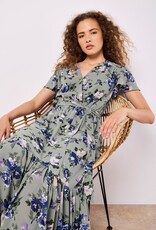 Apricot Angel Sleeve Wrap Dress