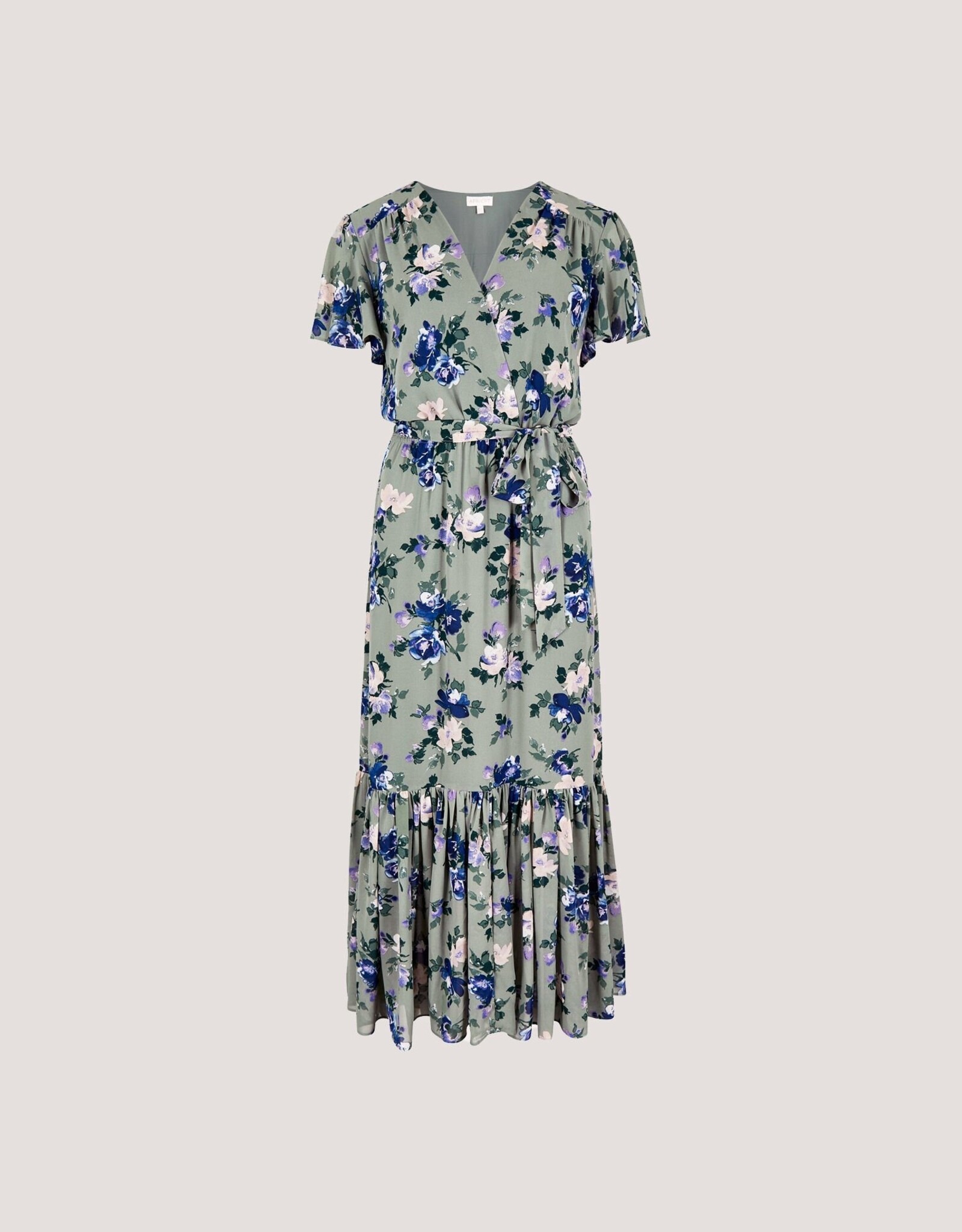 Apricot Angel Sleeve Wrap Dress