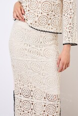 Apricot Crochet Midi Skirt w Black Edge