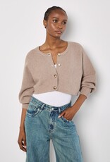 Apricot Ribbed Batwing Cropped Cardigan