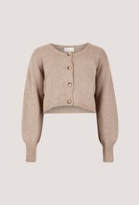 Apricot Ribbed Batwing Cropped Cardigan