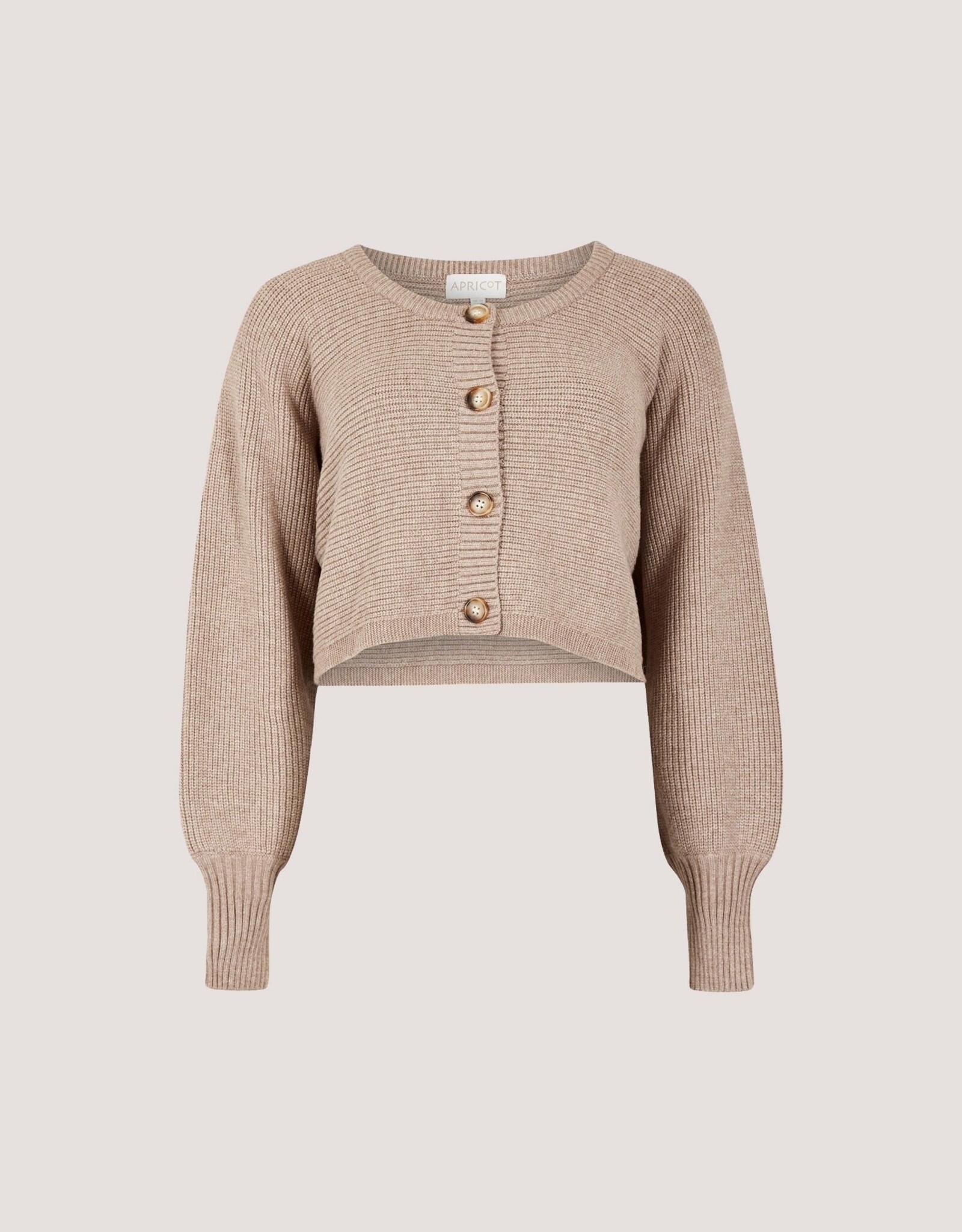 Apricot Ribbed Batwing Cropped Cardigan