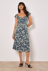 Apricot Asymetrical Ruffle Dress