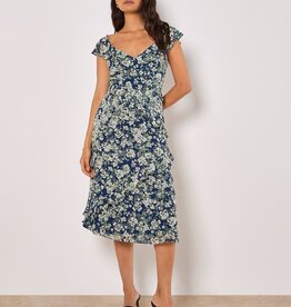 Apricot Asymetrical Ruffle Dress