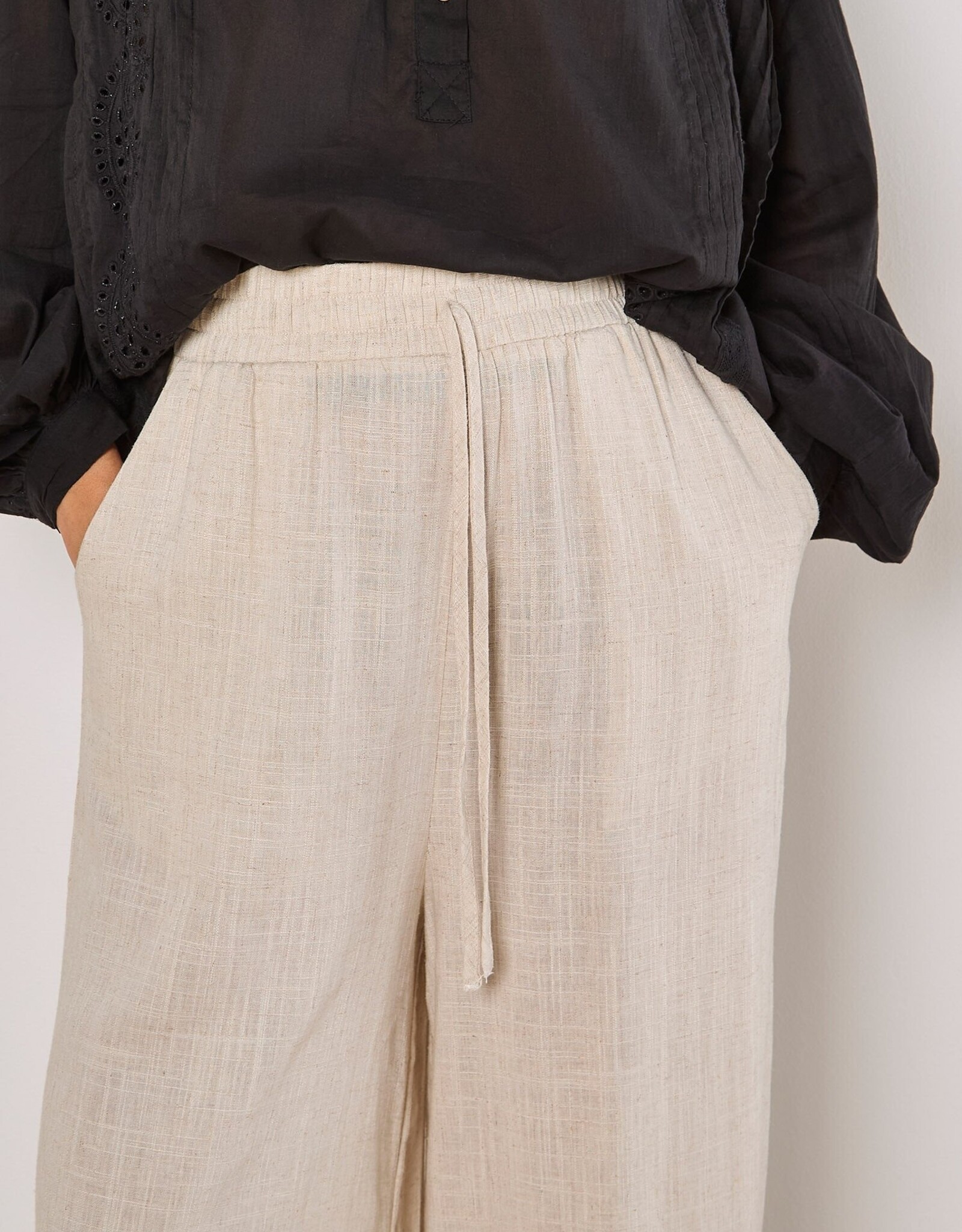 Apricot Loose Linen Pants