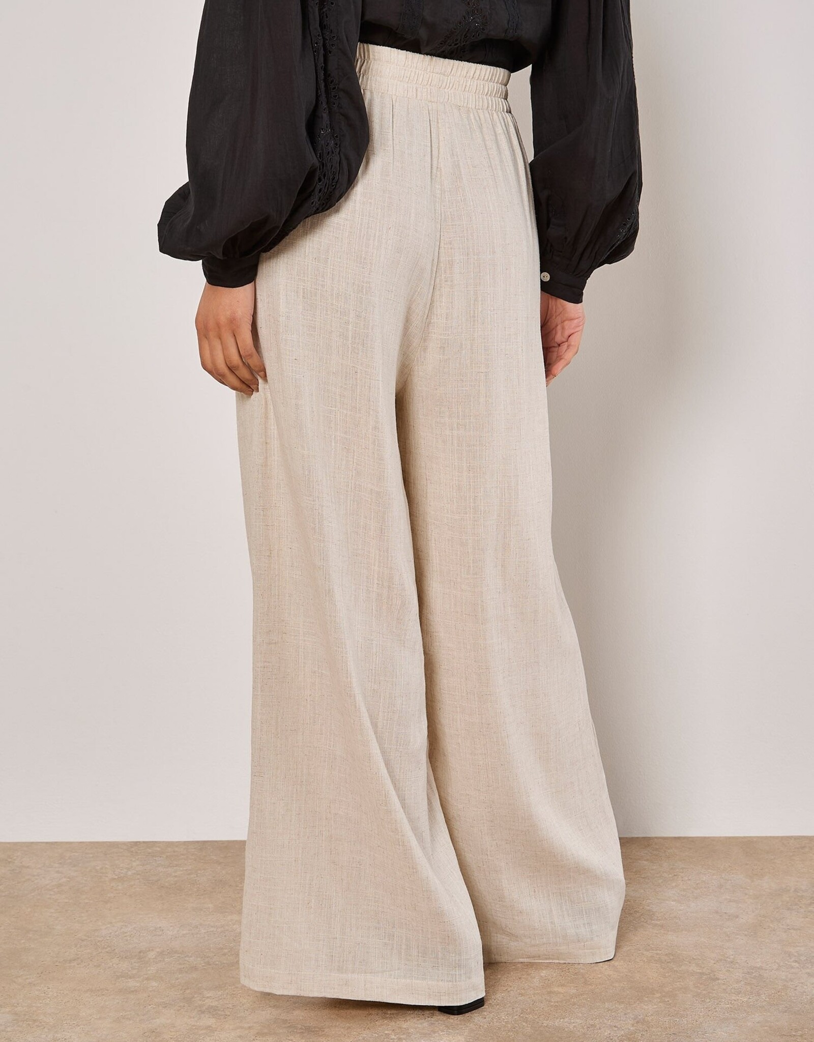 Apricot Loose Linen Pants