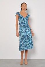 Apricot Asymetrical Ruffle Dress