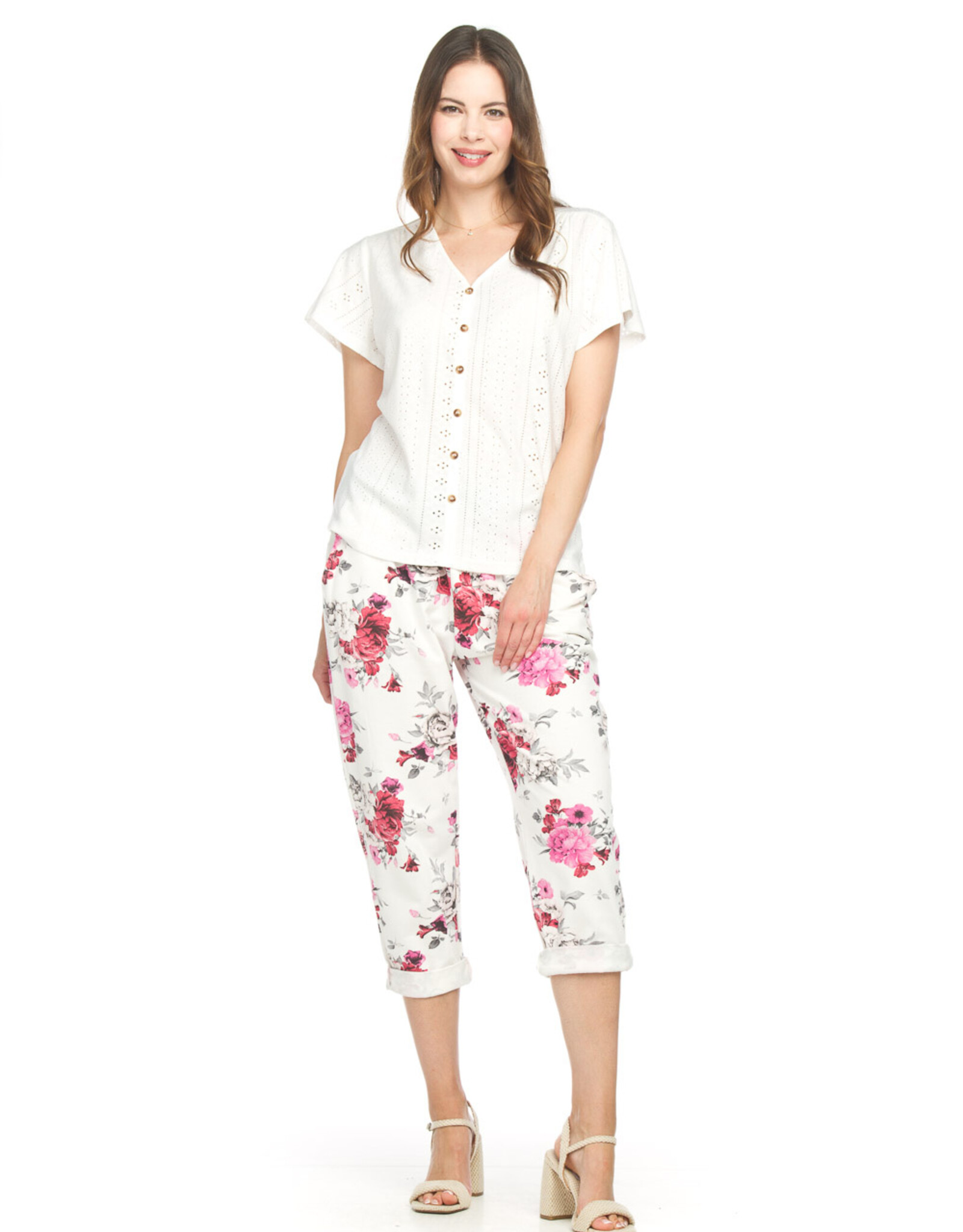 Papillon Stretch Eyelet T-Shirt Blouse
