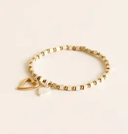 By Chance BC Stretch Bracelet Doble Heart Charm