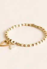 By Chance BC Stretch Bracelet Doble Heart Charm