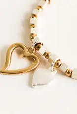 By Chance BC Stretch Bracelet Doble Heart Charm