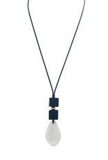 Merx Inc. Merx Clear Resin and Navy Pendant Necklace
