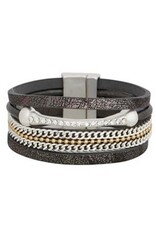 Merx Inc. Merx Leather Chain Combo Wrap Bracelet