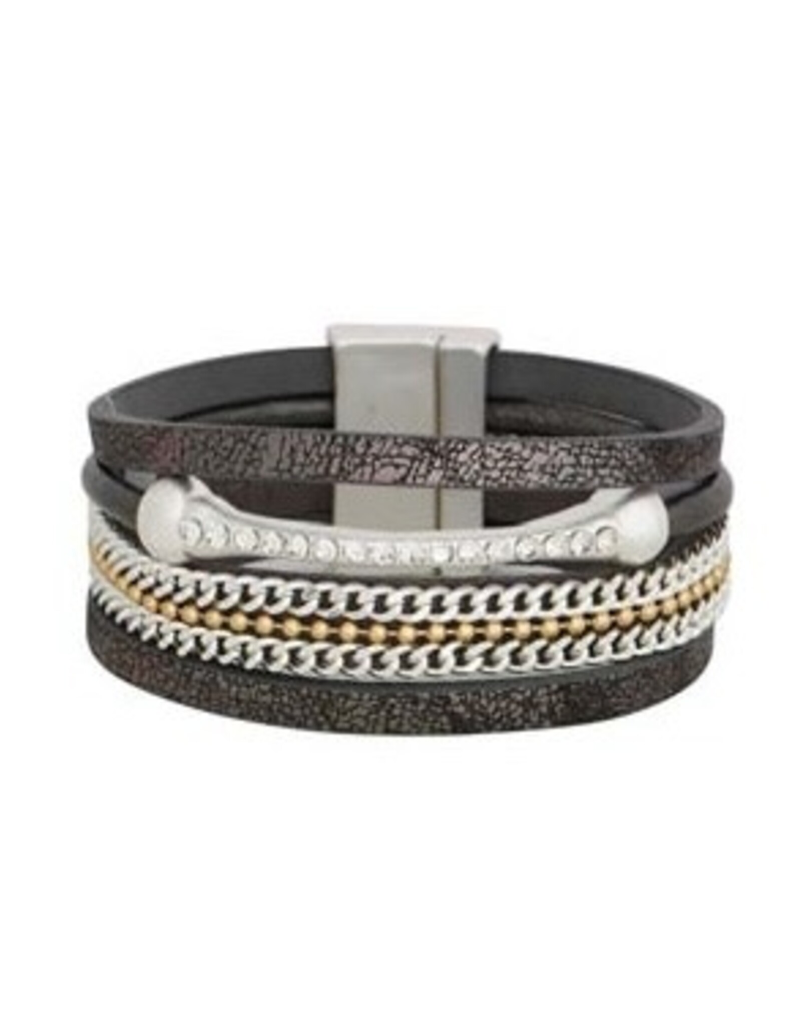 Merx Inc. Merx Leather Chain Combo Wrap Bracelet