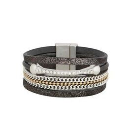Merx Inc. Merx Leather Chain Combo Wrap Bracelet