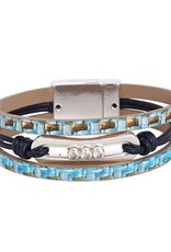Merx Inc. Merx Wrap Bracelelt Navy Turquoise