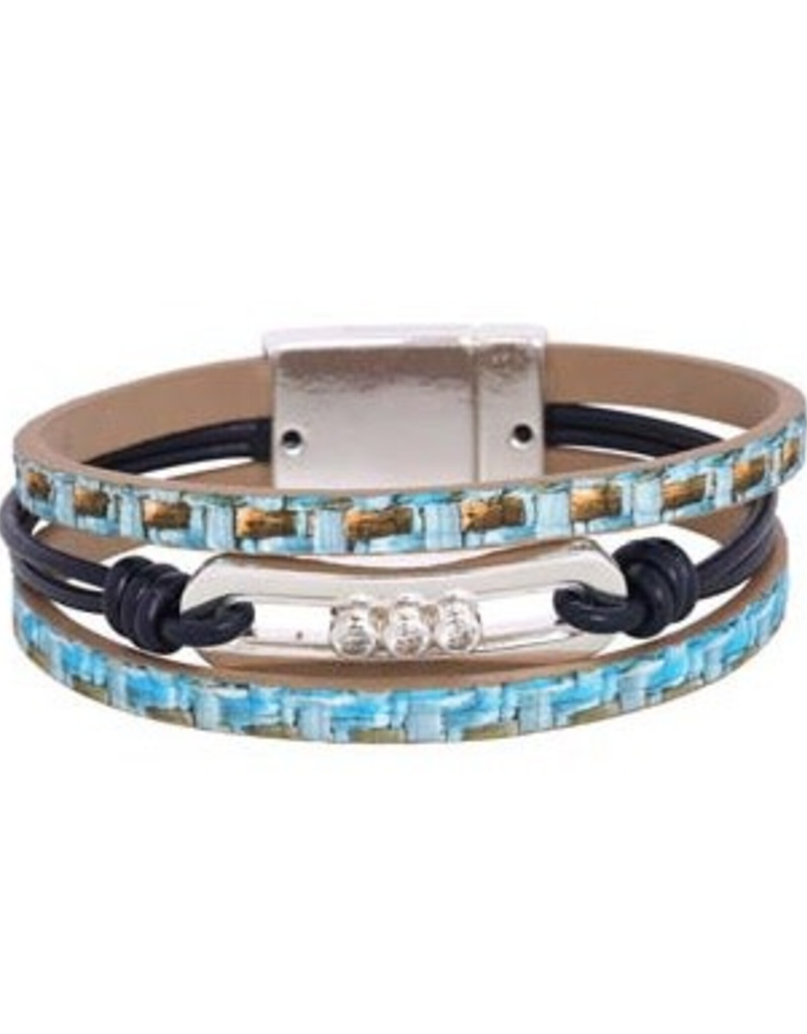 Merx Inc. Merx Wrap Bracelelt Navy Turquoise
