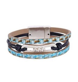 Merx Inc. Merx Wrap Bracelelt Navy Turquoise