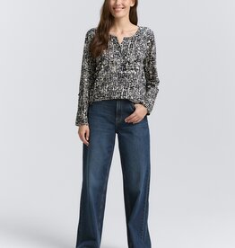 Tom Tailor Henley Blouse Shirt w Dot Patter