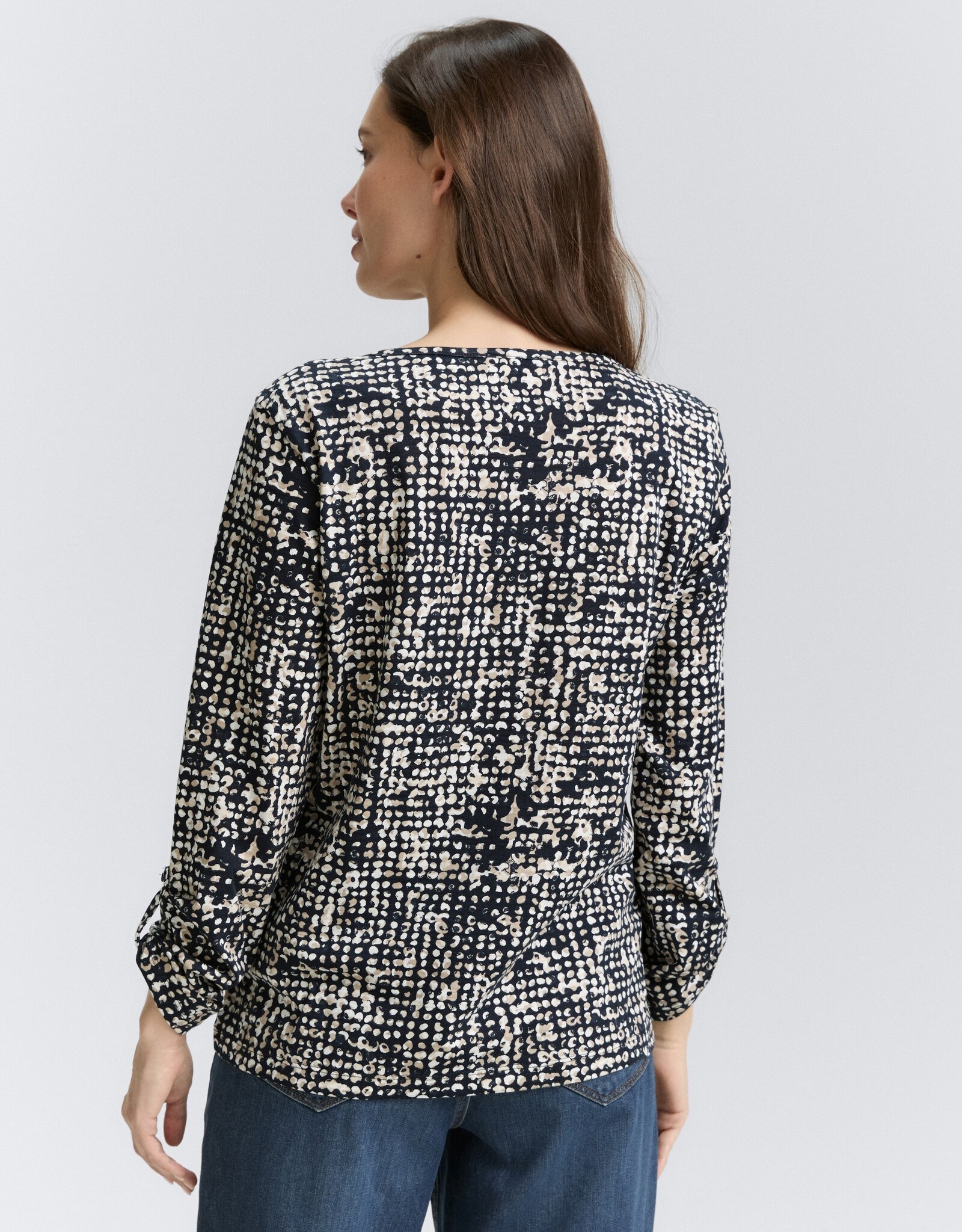 Tom Tailor Henley Blouse Shirt w Dot Patter