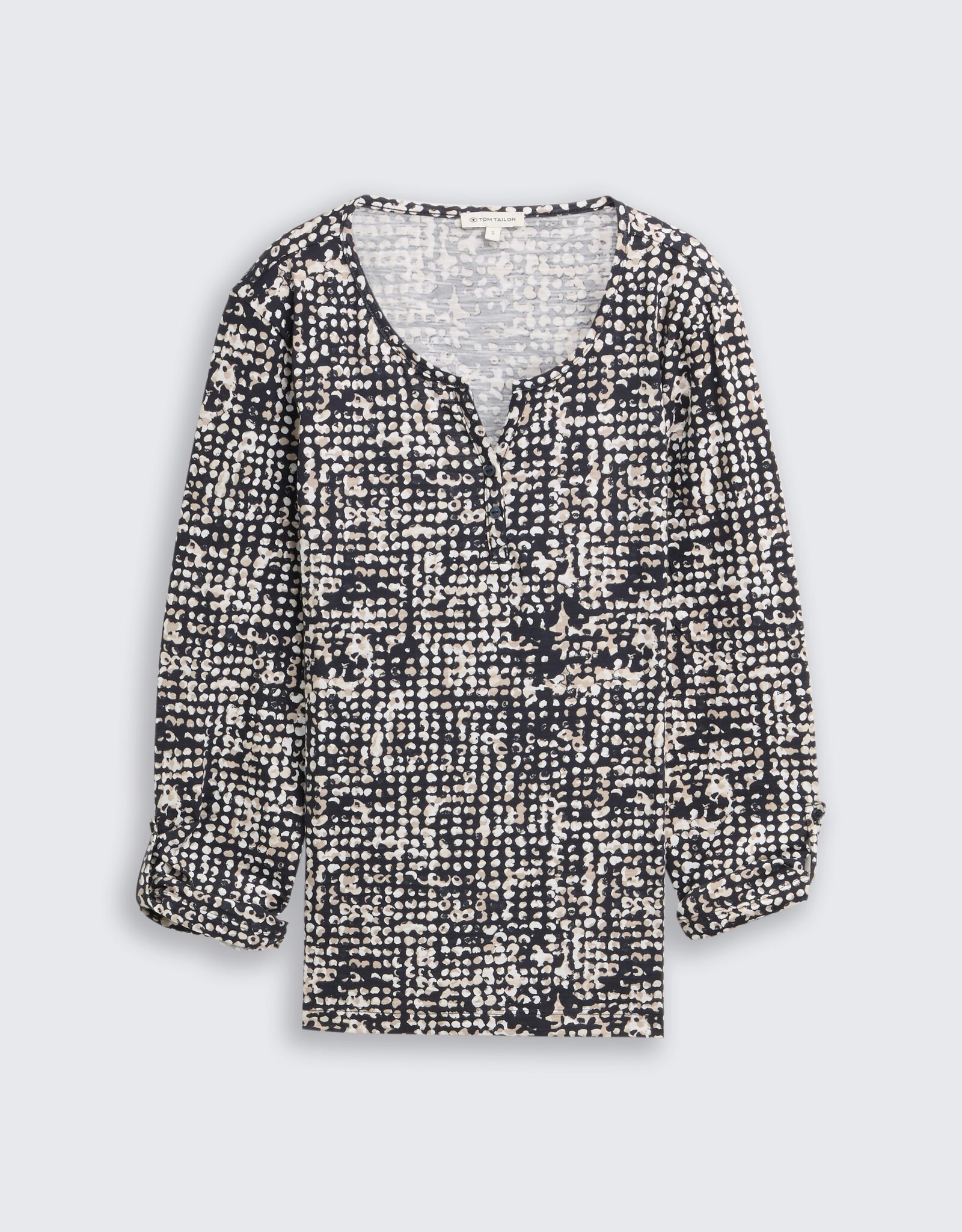 Tom Tailor Henley Blouse Shirt w Dot Patter