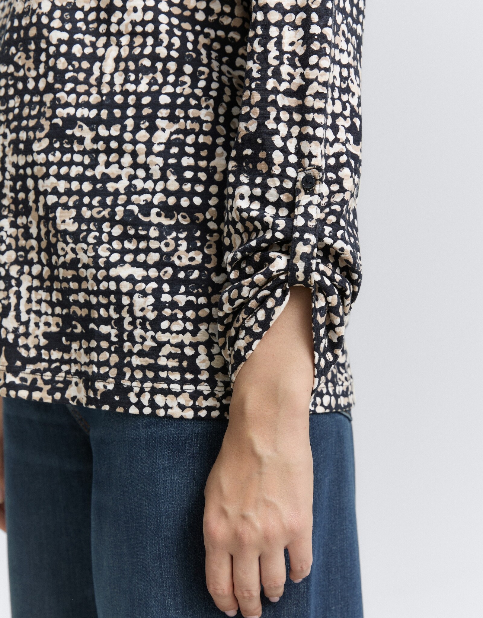 Tom Tailor Henley Blouse Shirt w Dot Patter