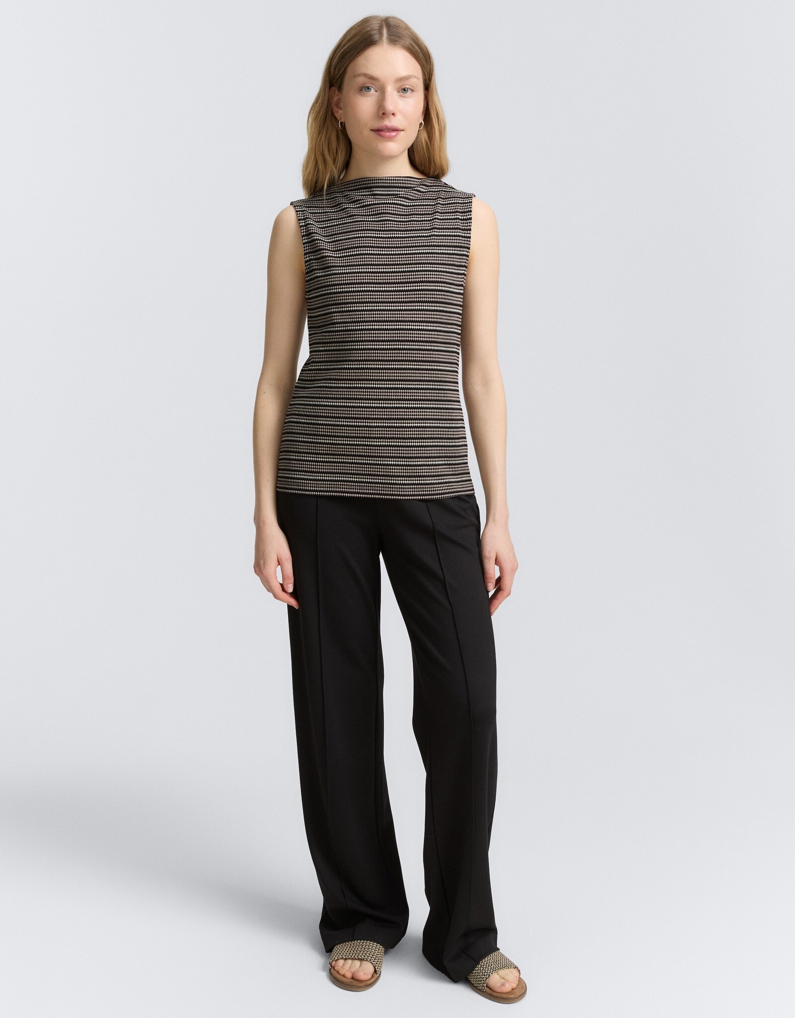 Tom Tailor Jaquard Top w Stand Up Collar