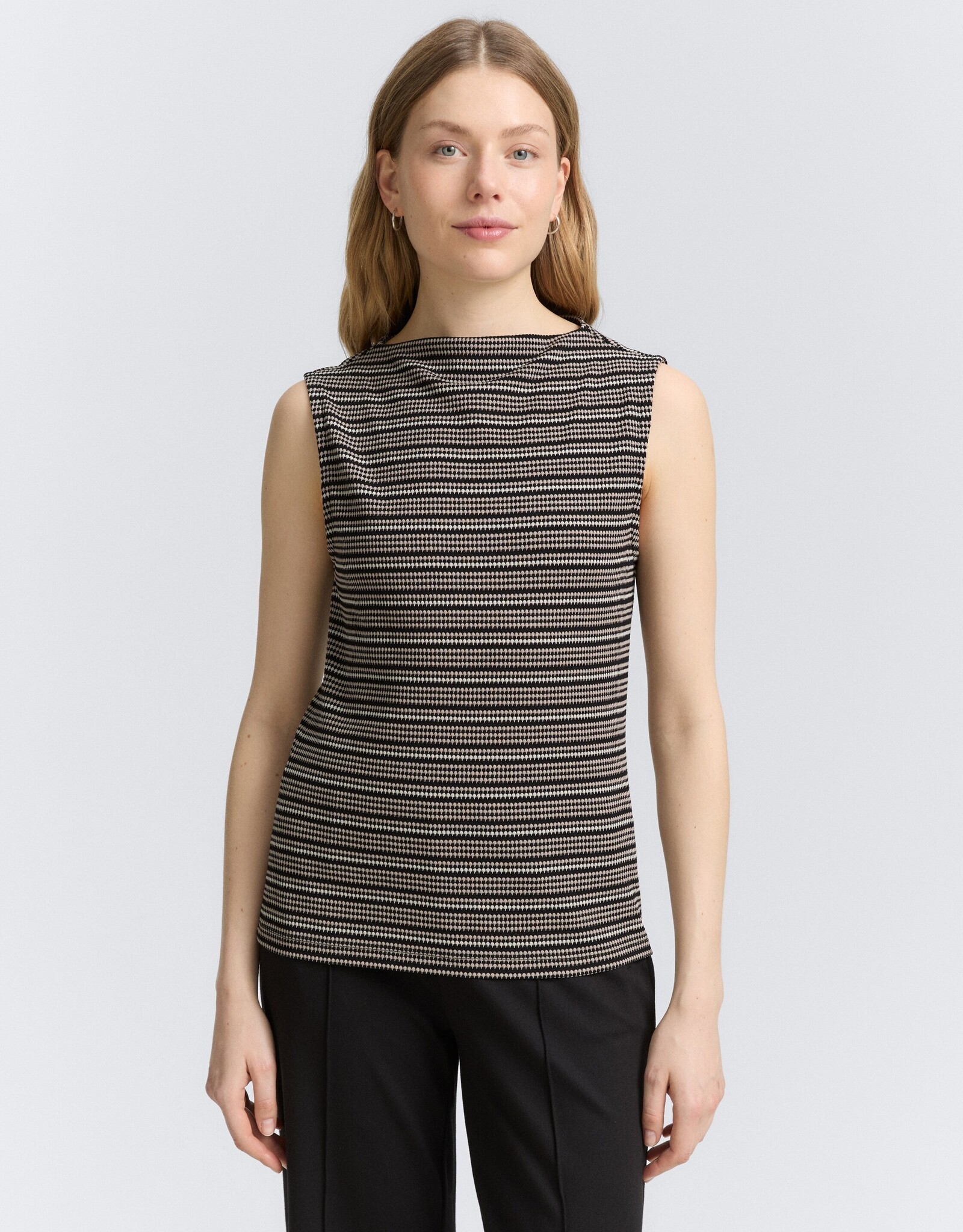 Tom Tailor Jaquard Top w Stand Up Collar