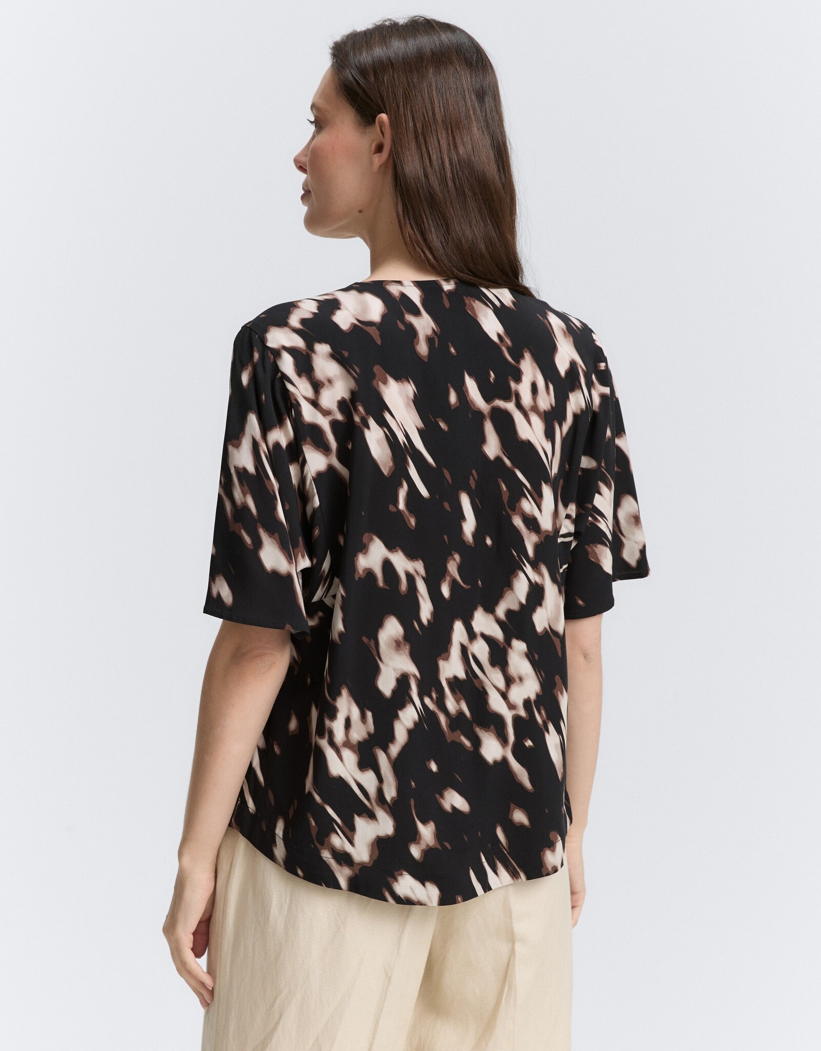 Tom Tailor Blurred Animal Print V-Neck S/S Blouse