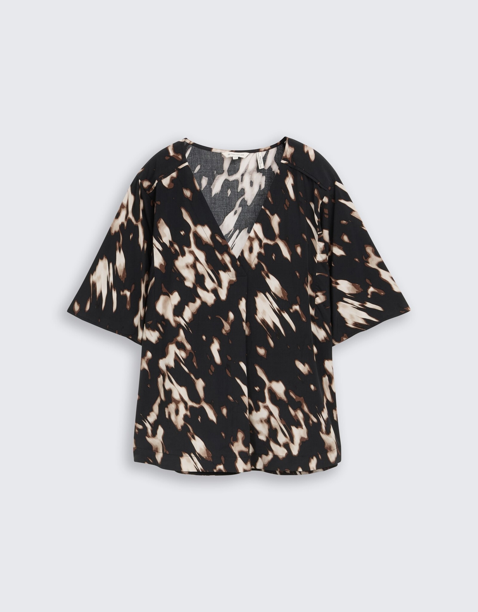 Tom Tailor Blurred Animal Print V-Neck S/S Blouse