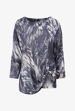 M Made in Italy M Twisted Front Hemline LS Top