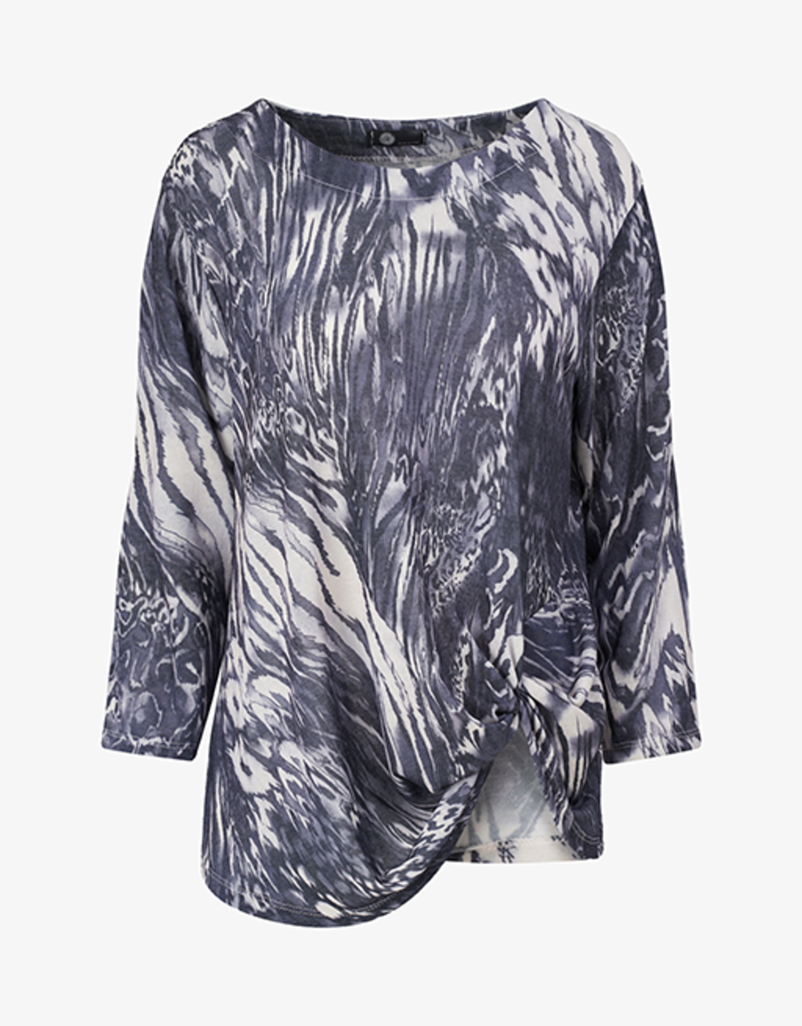 M Made in Italy M Twisted Front Hemline LS Top