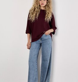 Apricot Waffle Knit Batwing Top