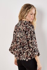 Apricot Open Collar Ikat Boxy Shirt