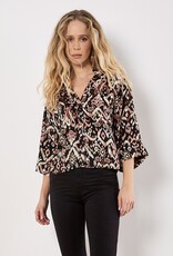 Apricot Open Collar Ikat Boxy Shirt