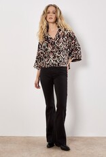 Apricot Open Collar Ikat Boxy Shirt