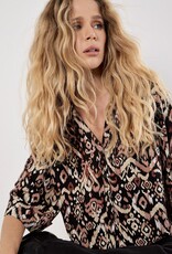Apricot Open Collar Ikat Boxy Shirt
