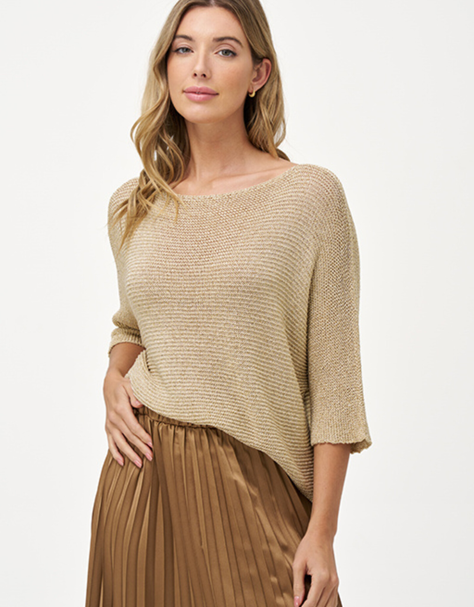 M Made in Italy Mesh Metalic Sweater
