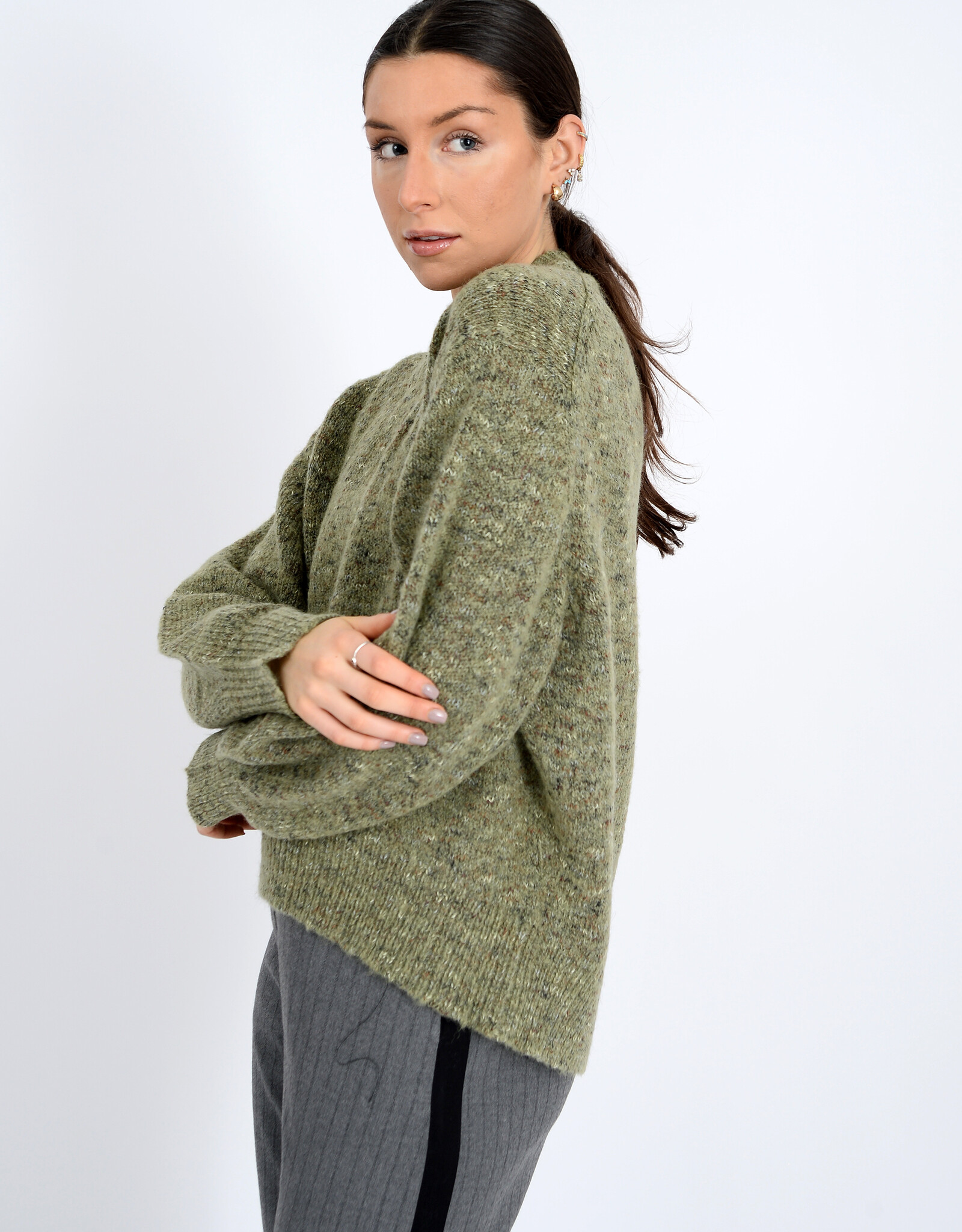 RD Style Unni L/S Speckled Knit Crew Nk Sweater