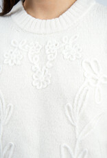 RD Style Rhiana L/S Floral Detail Crew Nk Pullover