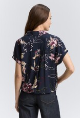 Tom Tailor S/S Blouse w Floral Pattern Elastic Hem