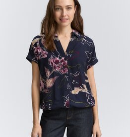 Tom Tailor S/S Blouse w Floral Pattern Elastic Hem